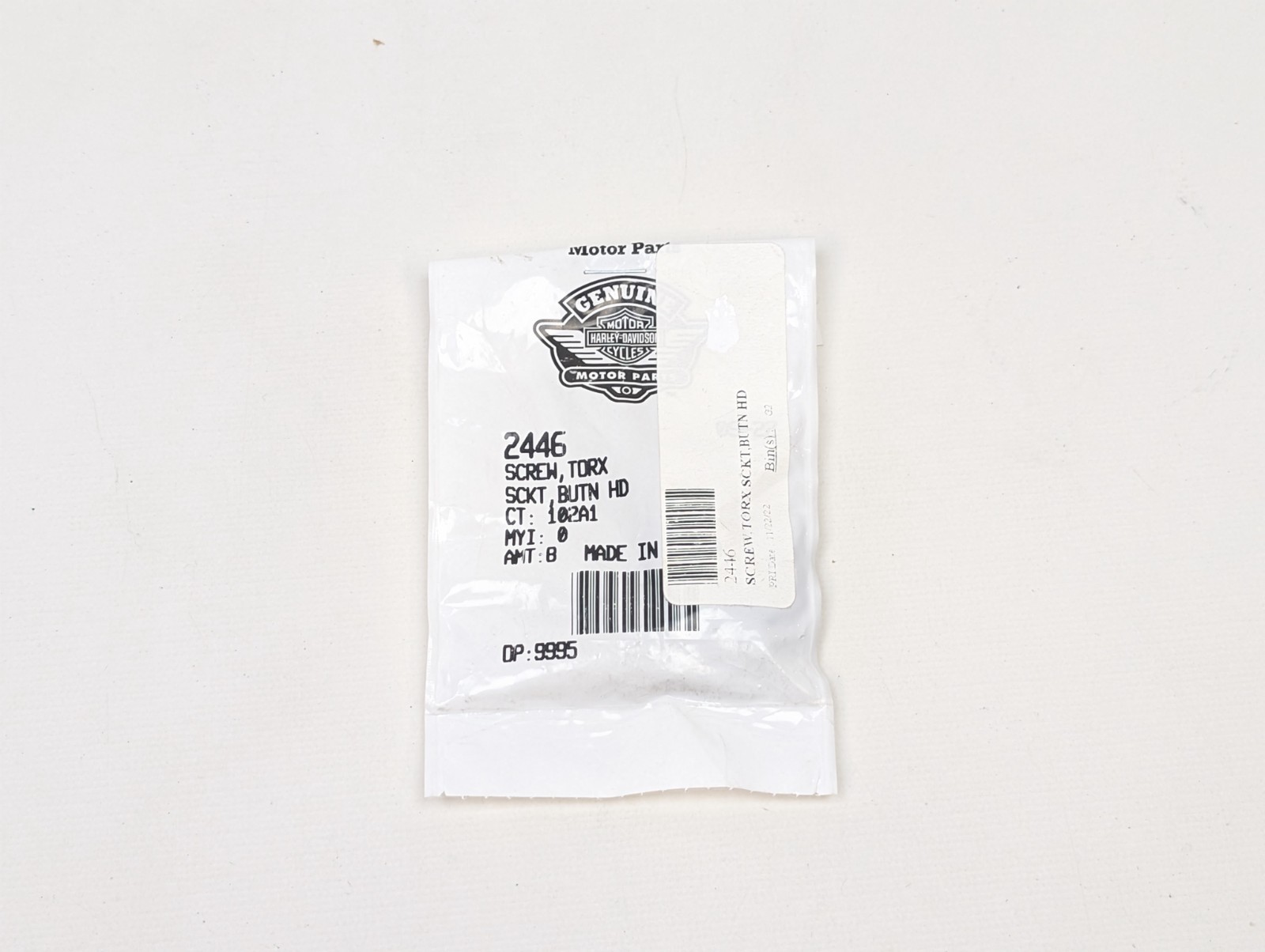Harley-Davidson OEM License Plate Torx Button Head Screw Black 2446