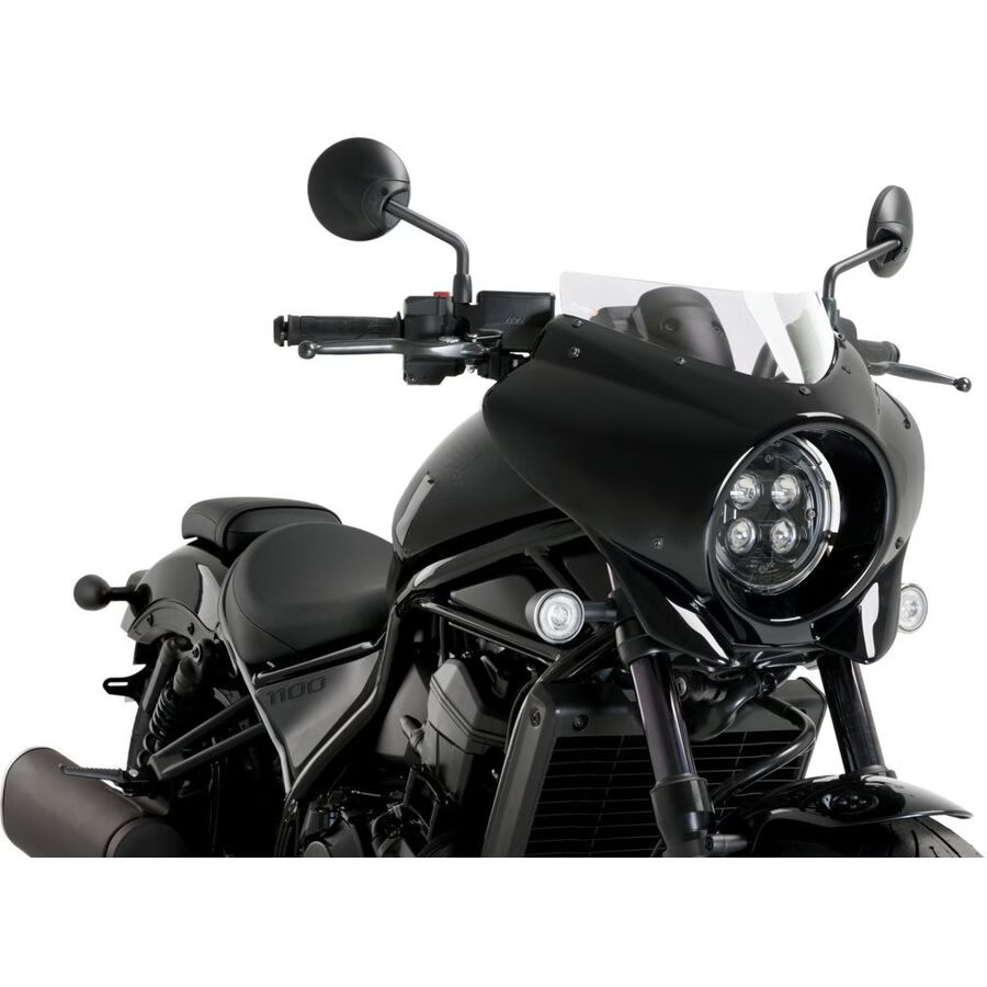 Puig Mirage Semi-Fairing – Clear, Sport / Gloss Black Housing 21460W