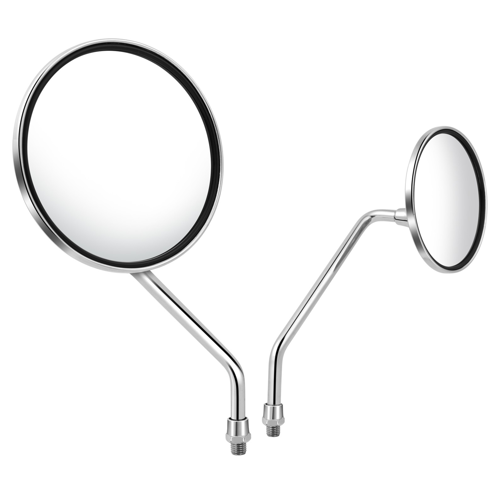 For Buddy Scooter Pair Chrome Round Motorcycle Rearview Side Mirrors 10mm
