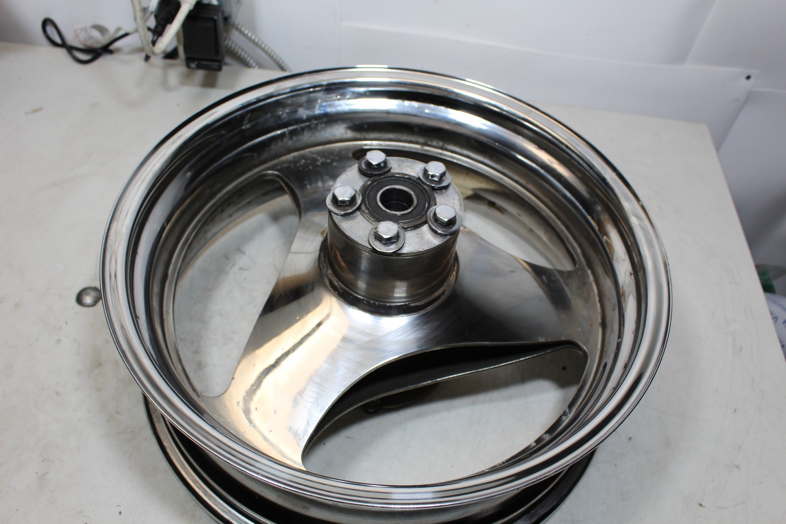 Buell X1 S1 M2 PM Chrome Plated Wheel Set 17×3.5 17×5.5″ Straight Pitting