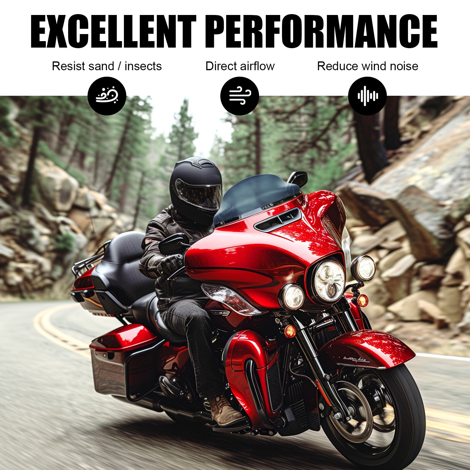 Smoke Wave 9″ Windshield Windscreen For Harley CVO Ultra Limited FLHTK 2014-2024