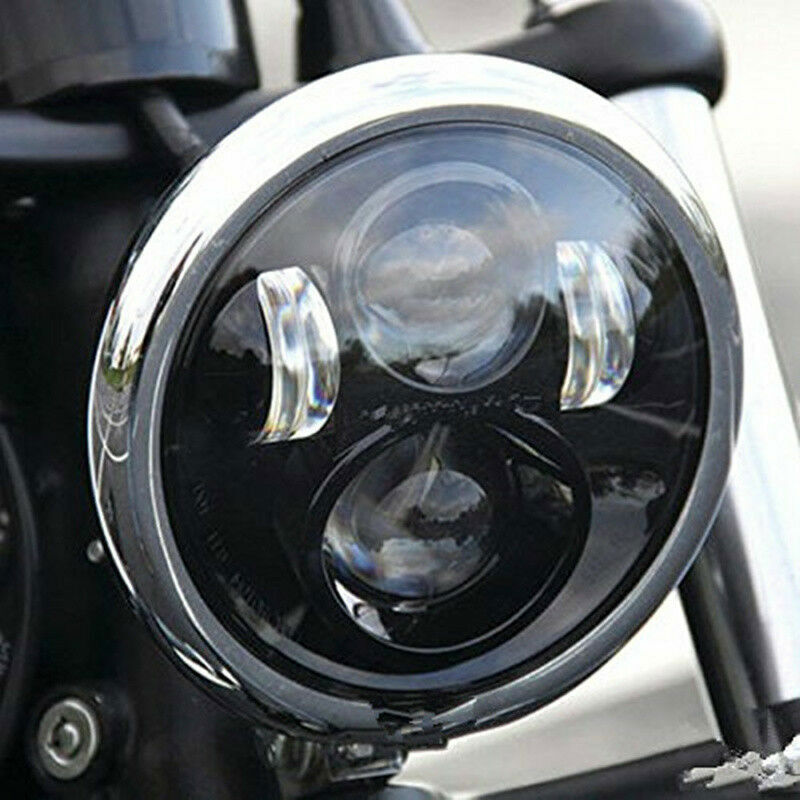 Black 5-3/4″ 5.75 LED Headlight High Low Beam Fit for Sportster XL 883 1200 Dyna