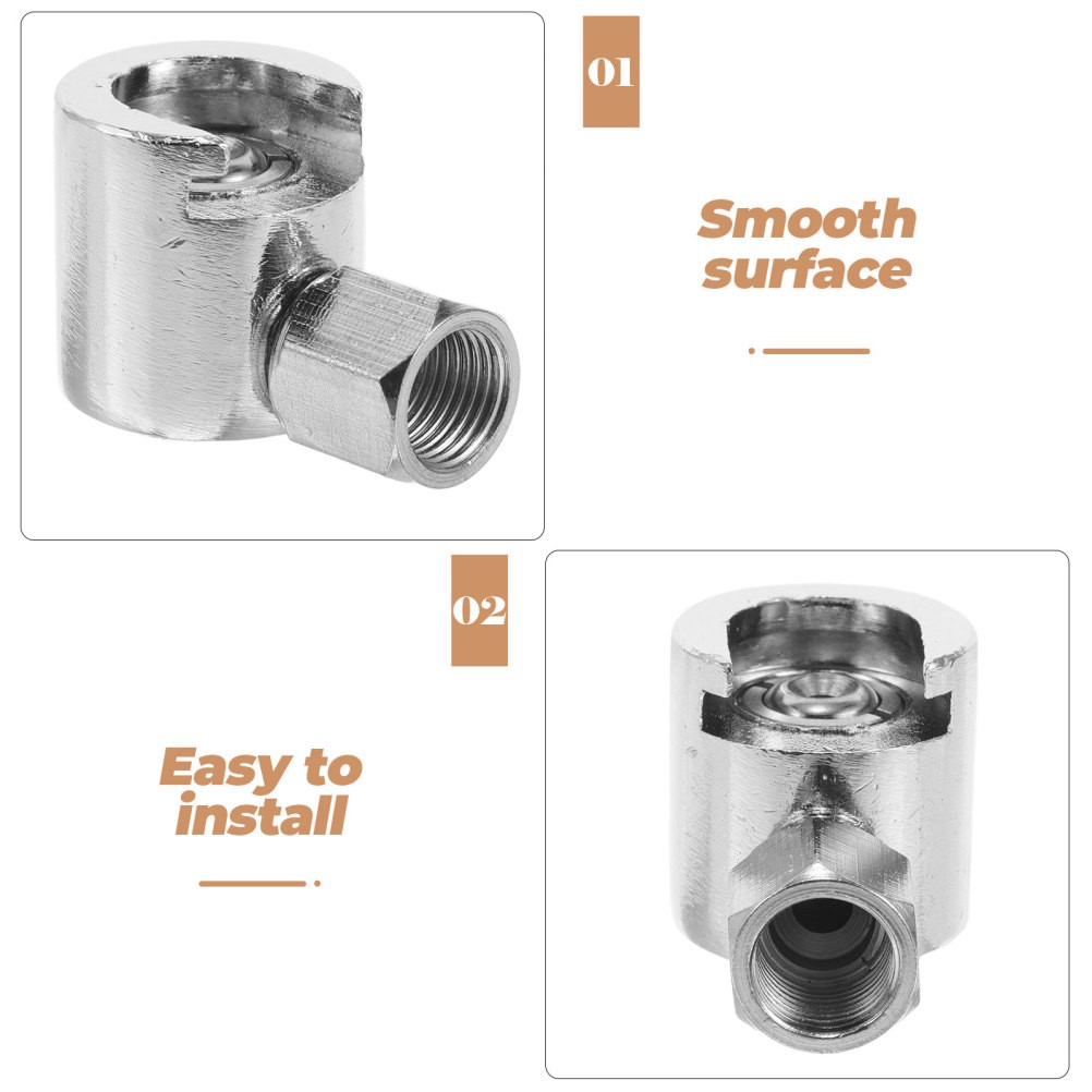 Button Head Grease Fitting Adapter Durable Iron Zinc Alloy Coupler Silver