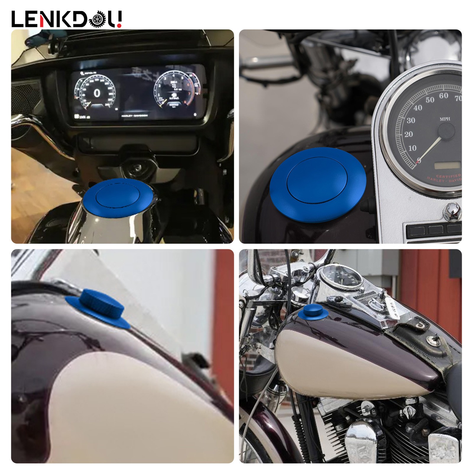CNC Fuel Gas Tank Oil Cap Cover For Harley Dyna Softail Sportster XL Road King