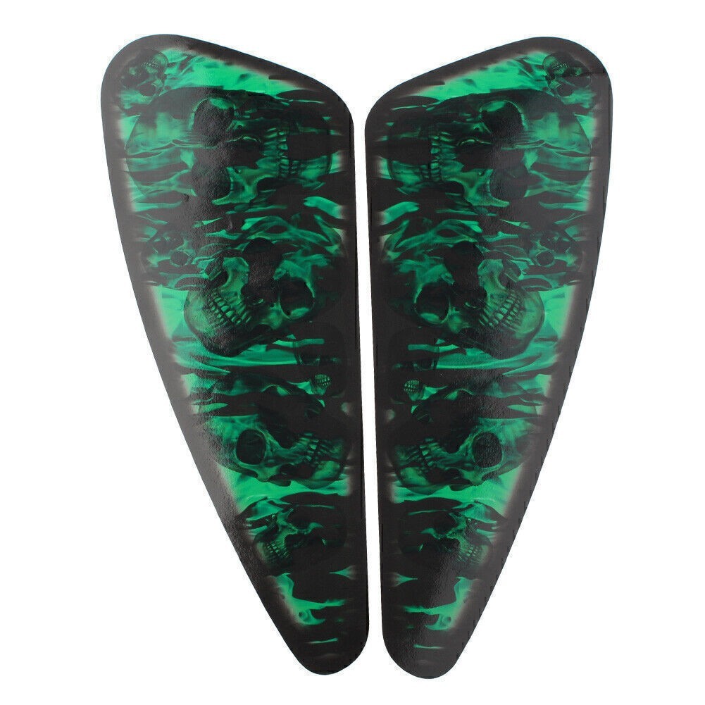Green Skull Motorcycle Decals Fuel Gas Tank Pad Stickers for Harley XL883 1200
