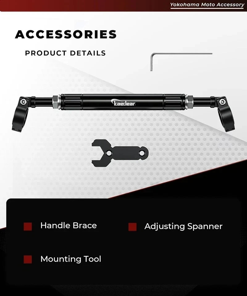 KDR-HB2 Handlebar Brace Bar Motorcycle Multi-Bar Adjustable Center Brace Alum…