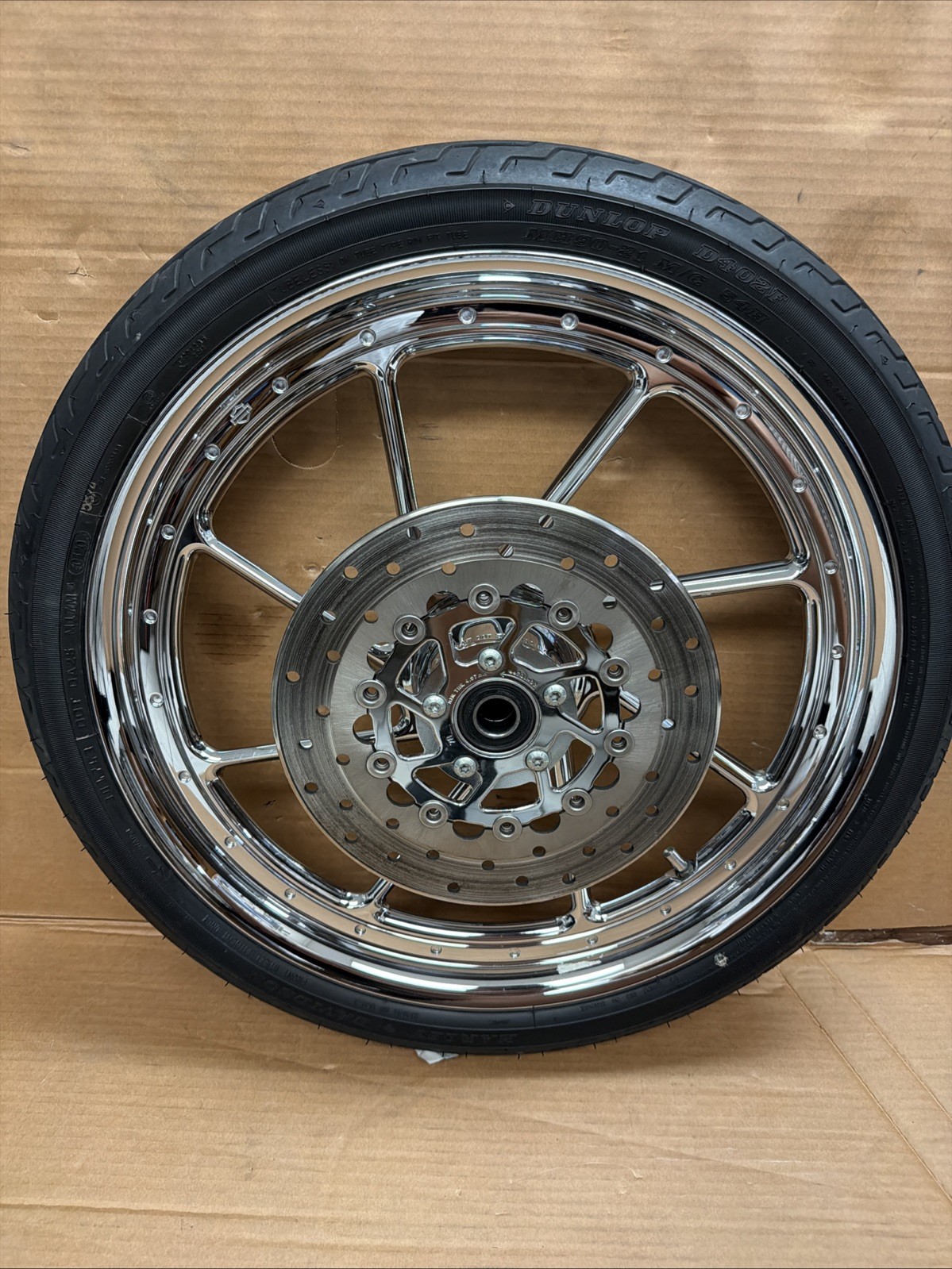 OEM HARLEY SOFTAIL DYNA CHROME CVO ROAD WINDER FRONT RIM 21X2.15 TIRE ROTOR
