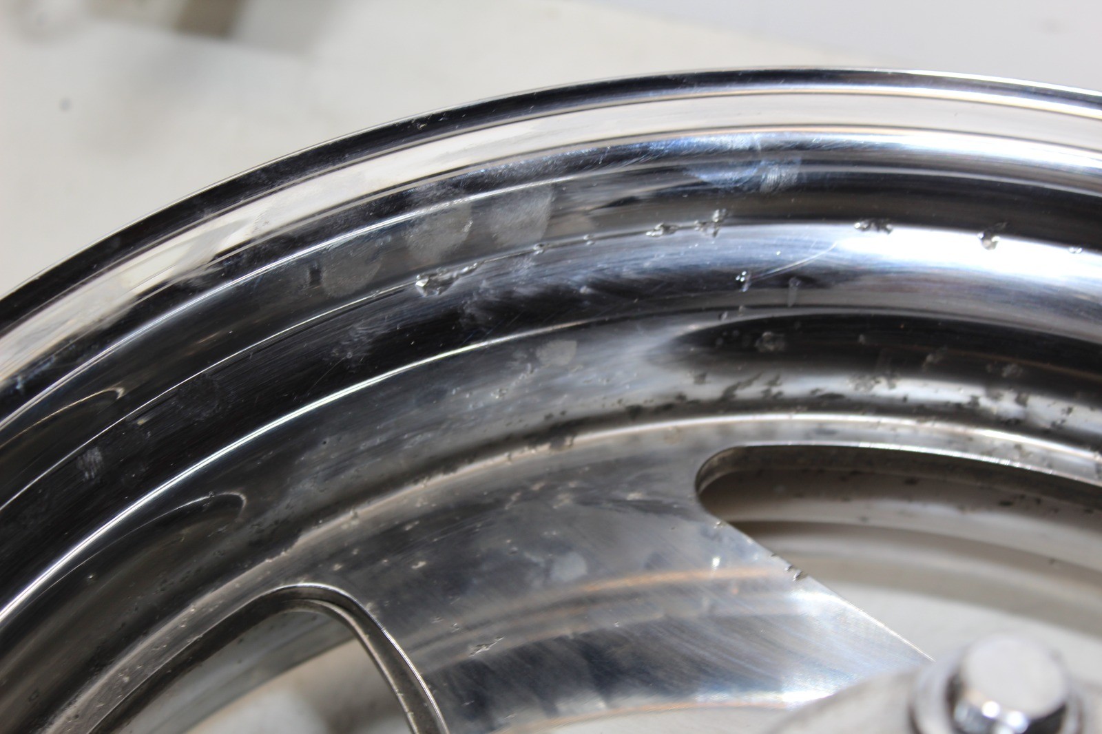 Buell X1 S1 M2 PM Chrome Plated Wheel Set 17×3.5 17×5.5″ Straight Pitting