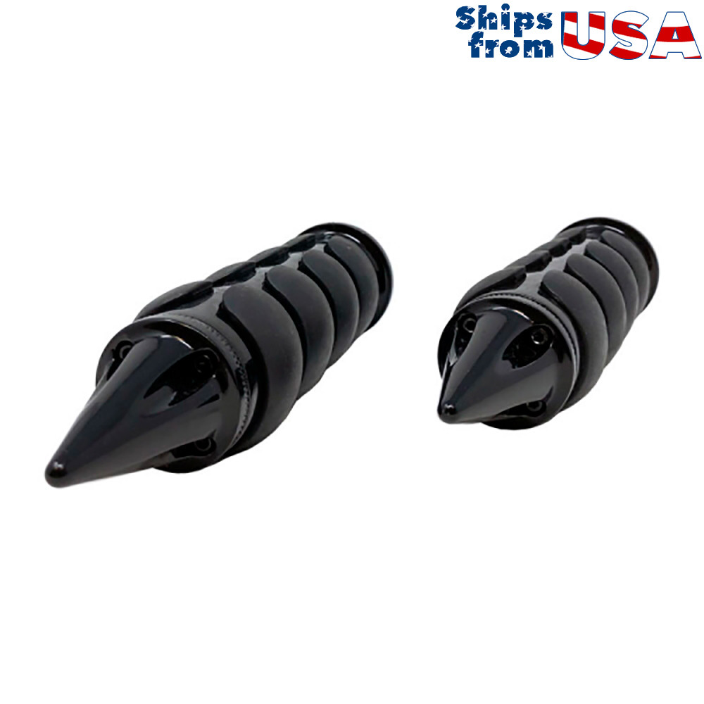 Motorcycle “Spiked” Handlebar Grips 7/8” (22mm) Non-slip Hand Grips – Black