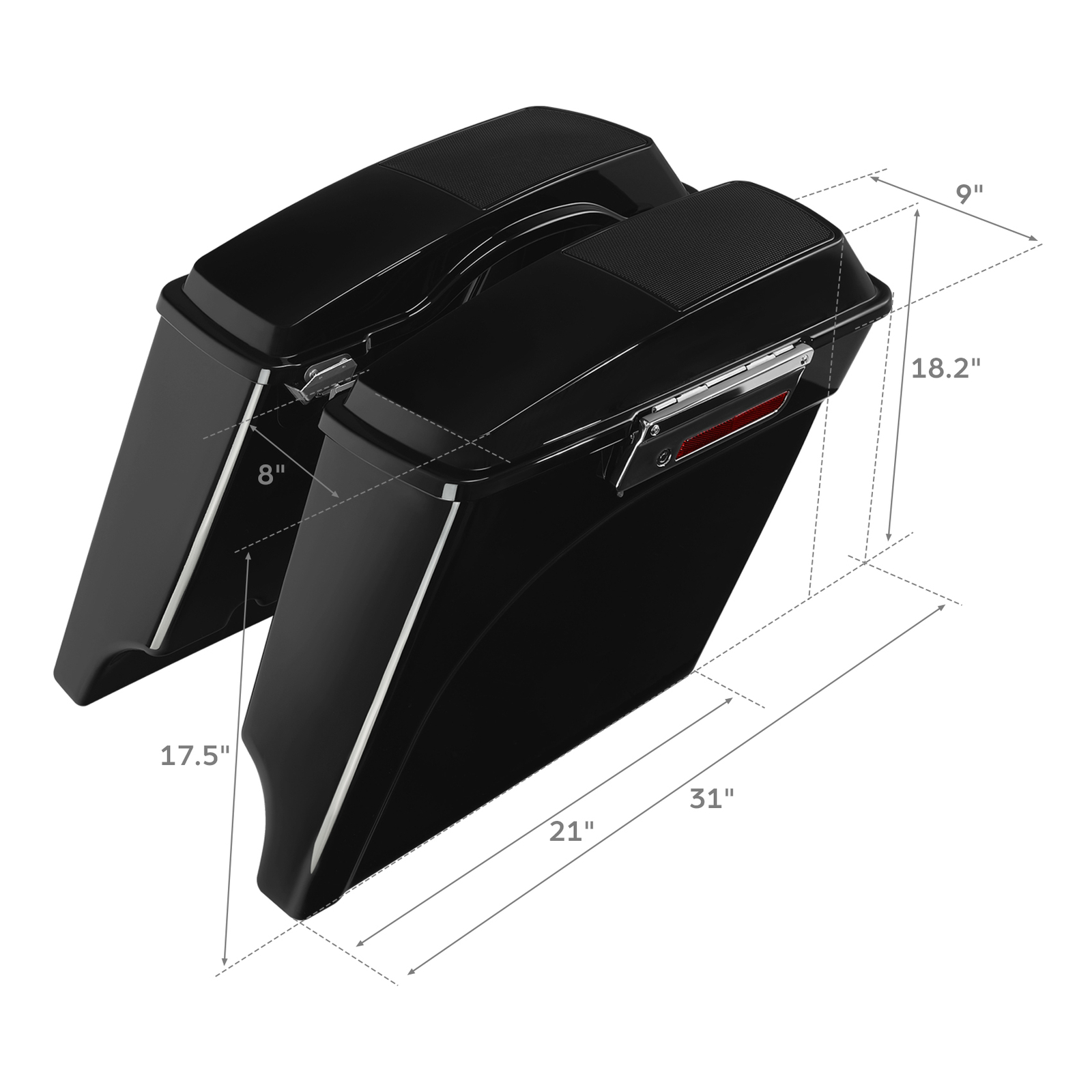 Extended Saddlebags 6X9″ Speaker Lid + Rear Fender Fit For Harley Touring 09-13
