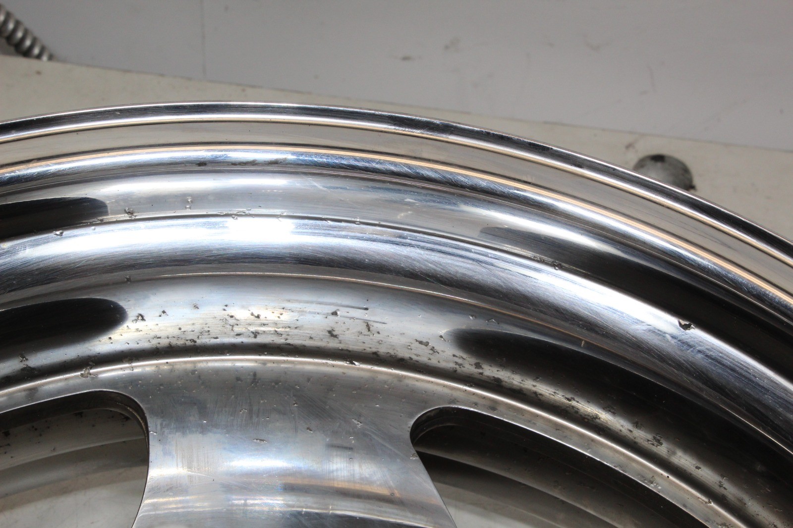 Buell X1 S1 M2 PM Chrome Plated Wheel Set 17×3.5 17×5.5″ Straight Pitting