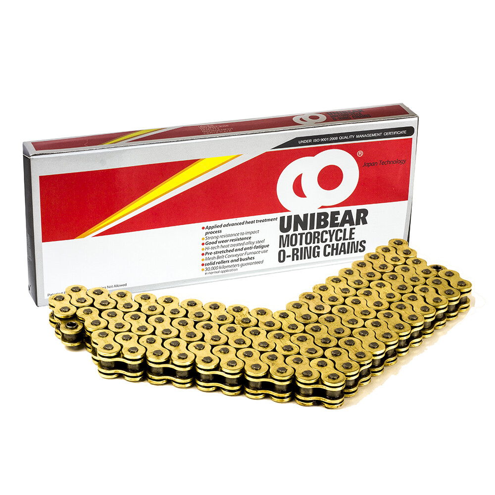 530 Gold Motorcycle O-Ring Chain 150 Links with 1 Connecting Link