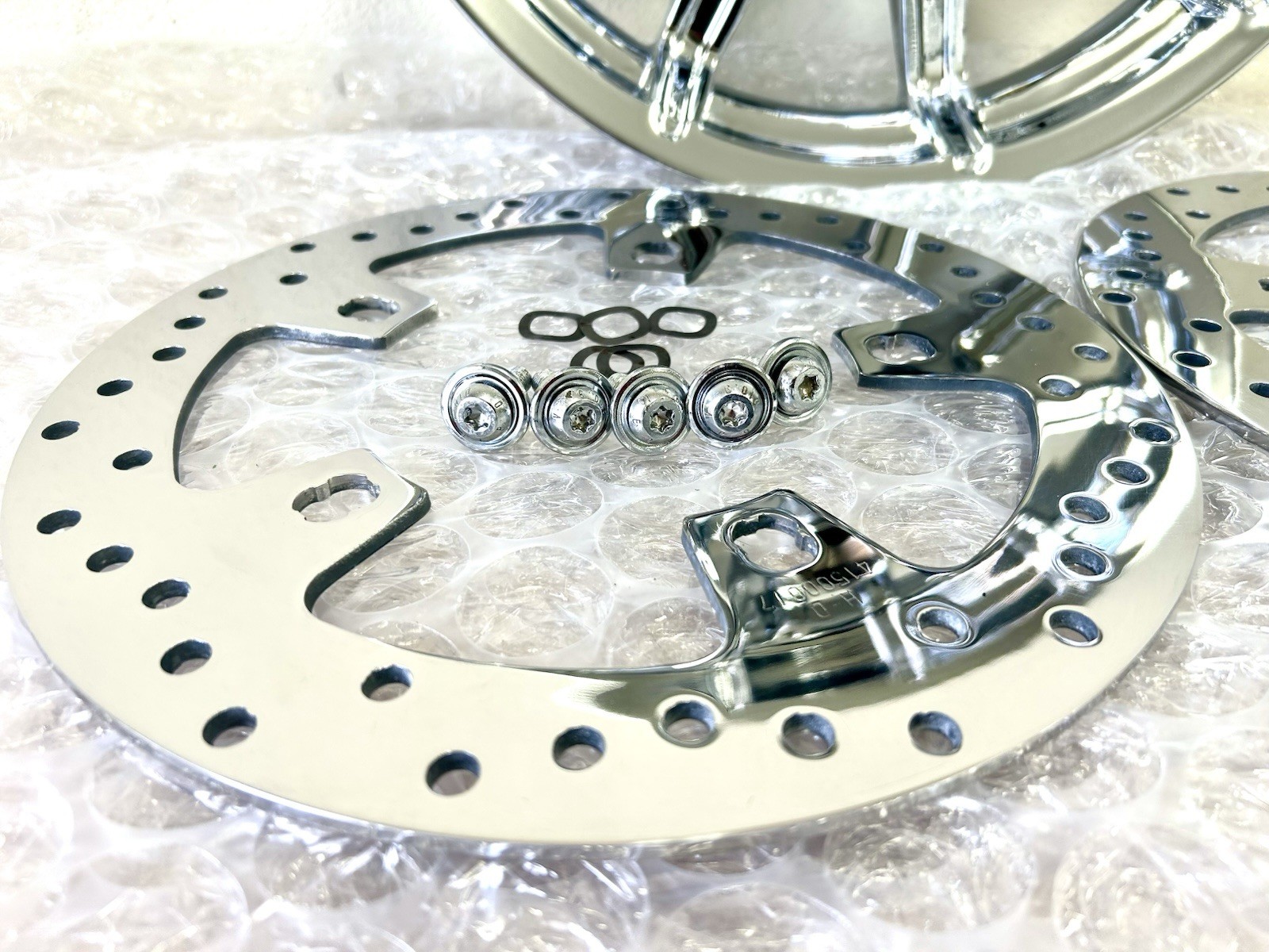 HARLEY TOURING IMPELLER CHROME WHEELS ROTORS 2009-17 STREET GLIDE OUTRIGHT