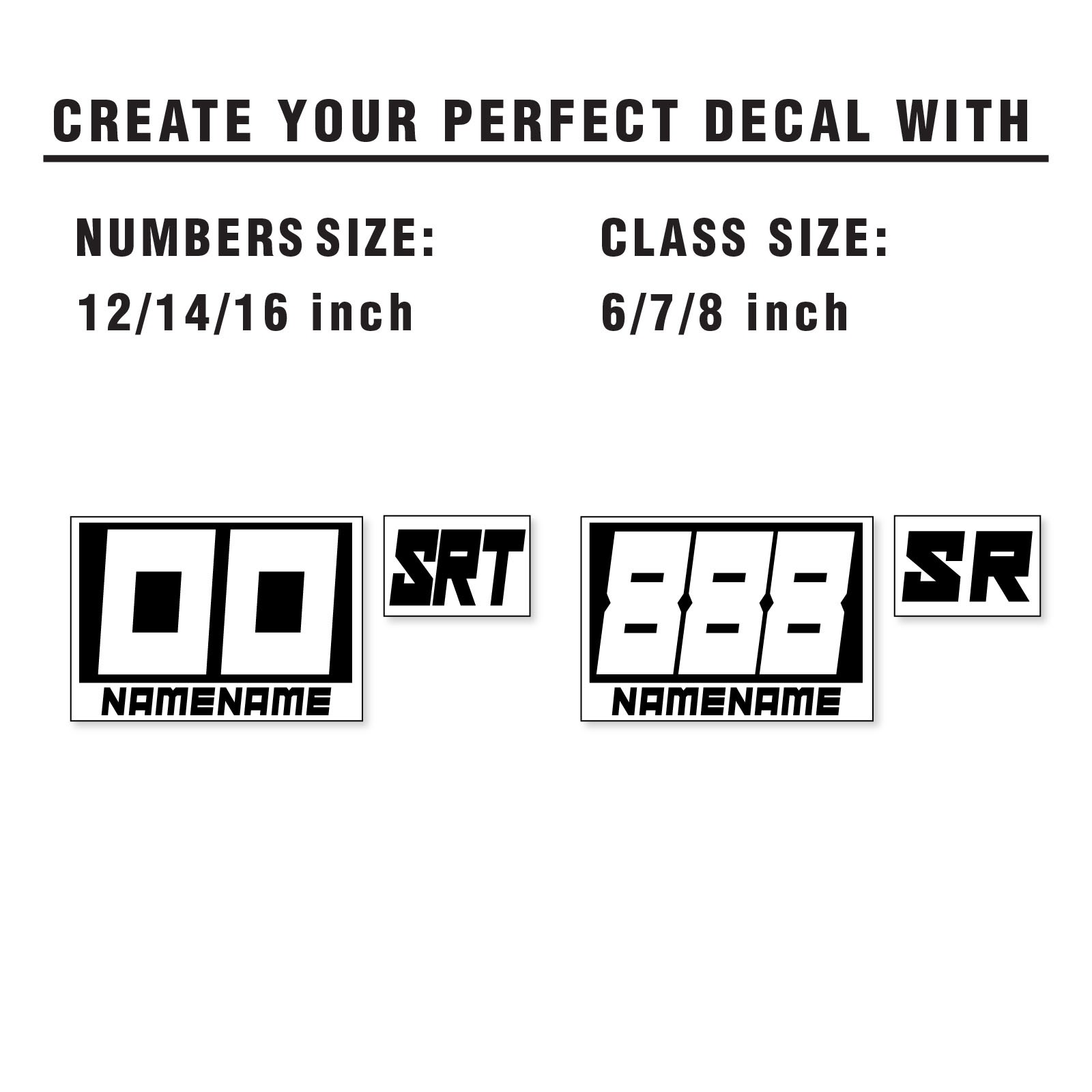 Custom SCCA Car Number Class Decal Sticker Magnet Glossy Matte 06B Name