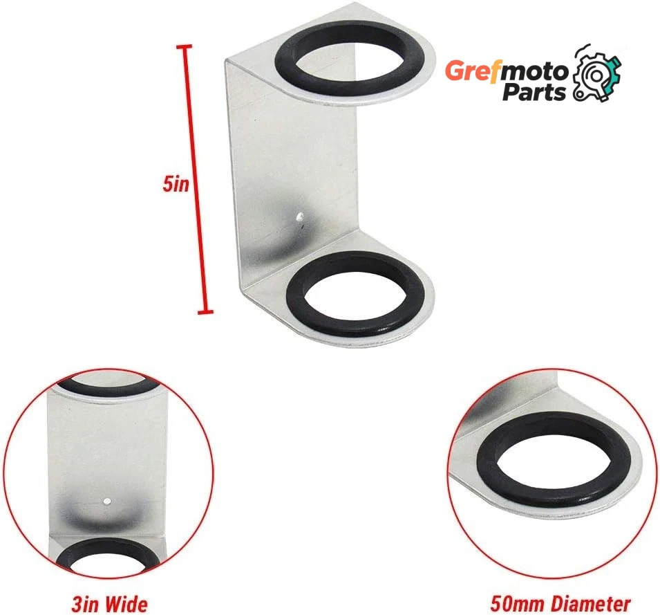 2″ Hole Flashlight Hanger Holder Wall Mount Storage Organizer Aluminum Silver