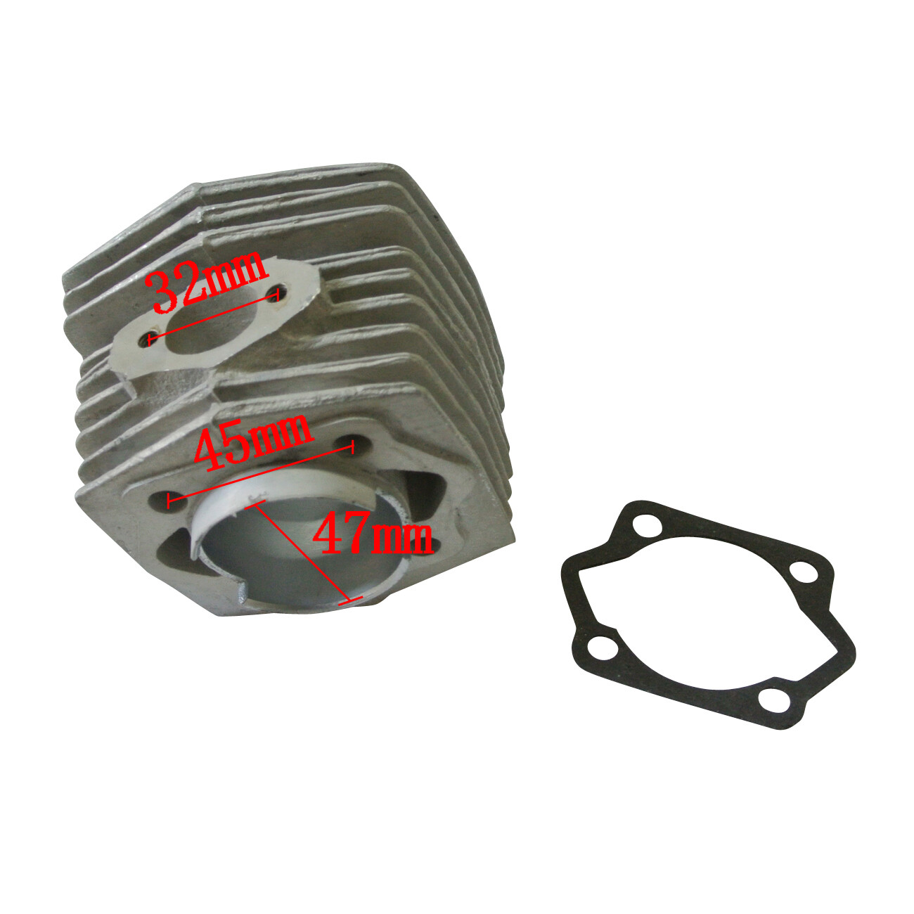 47mm Cylinder Head Piston Kit for 66/80cc 2 Stroke Motorized Bicycle Bike Motor