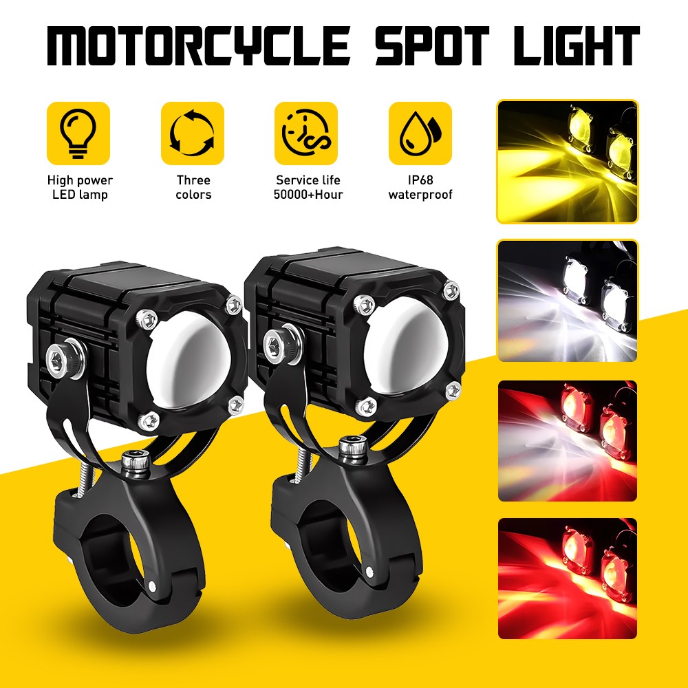 Pair LED Work Light Bar Headlight Driving Spot Light Fog Lamp Motorcycle UTV ATV