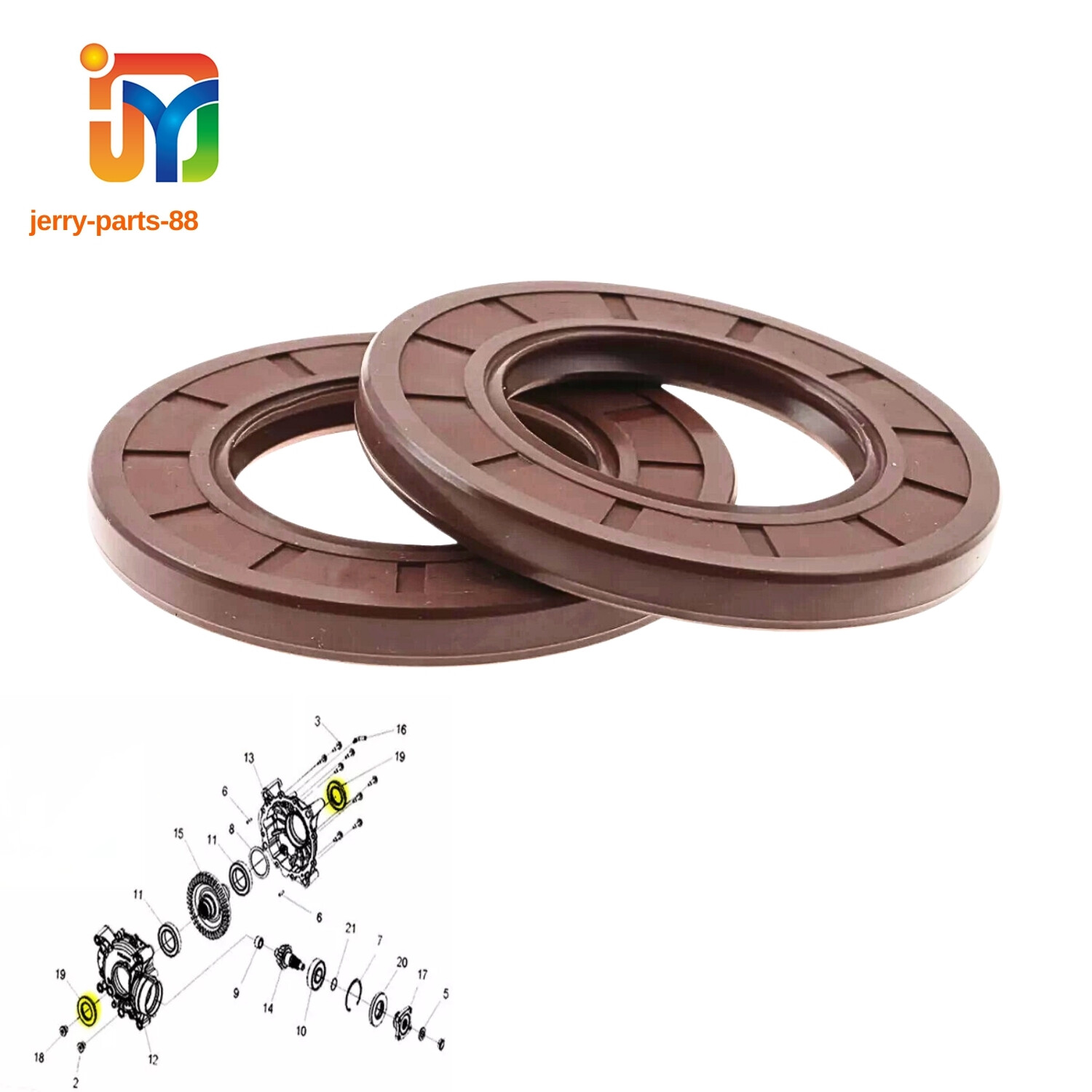 2Pcs Transmission Diff Axle Seals for Polaris Ranger 500 570 900 1000 Xp 14-21