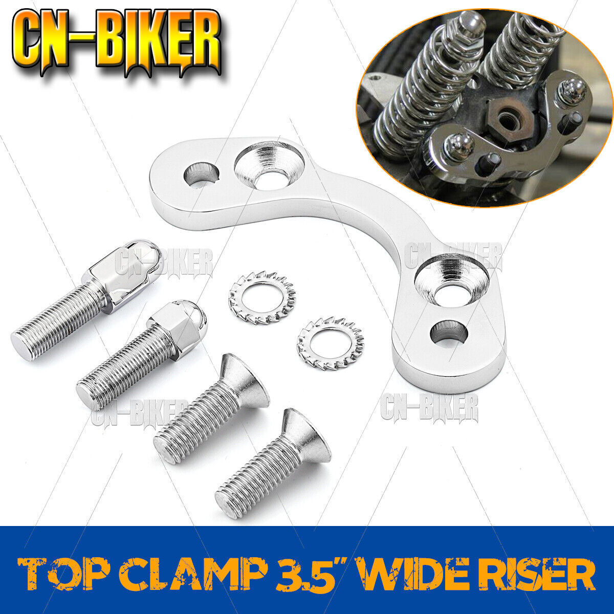 Springer Riser Handlebar Tree Adapter Converter 4.75″ to 3.5″ Clamp For Harley