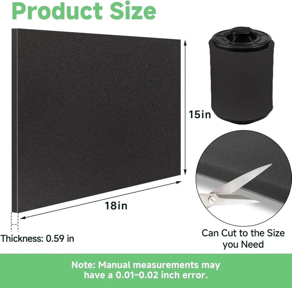 Washable Foam Filter Material for Uni Filter BF-1 BF1, 65-PPI Motorcycle Foam