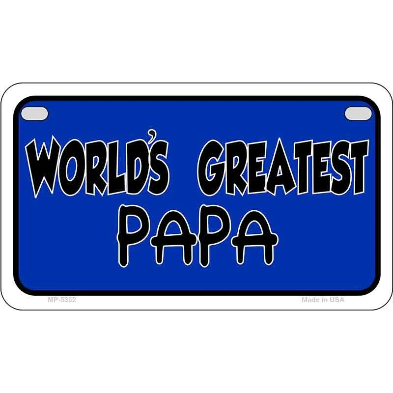 Worlds Greatest Papa Novelty Metal Motorcycle Plate