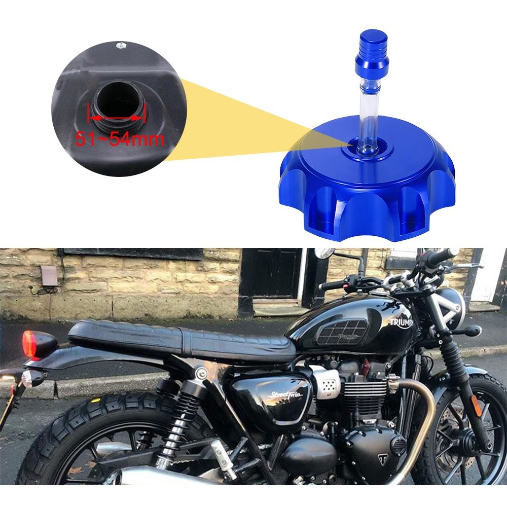 1 PCS Motorcycle Blue Gas Aluminum Fuel Gas Tank Lid Cap 51-54mm Car Accessories