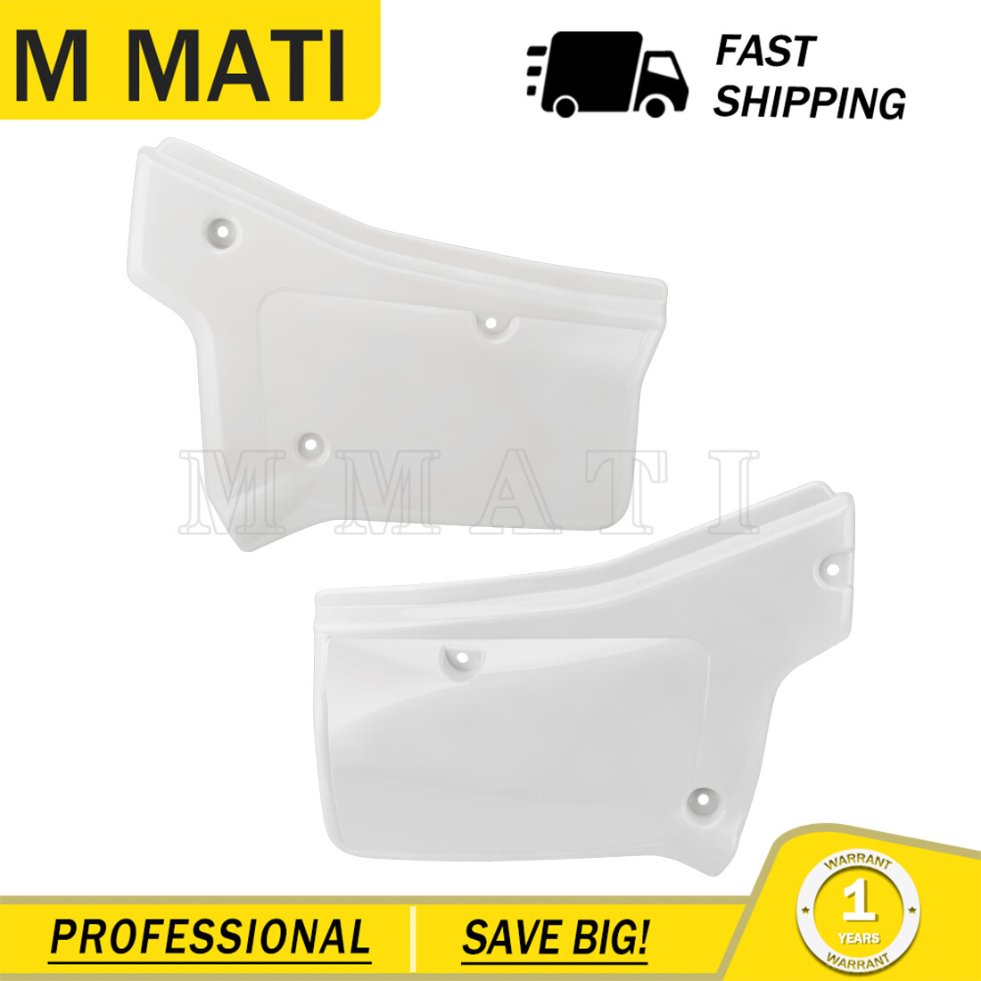 White Side Panels Covers Fender Plastic Body For Honda 1984-2002 XR200R XR250R