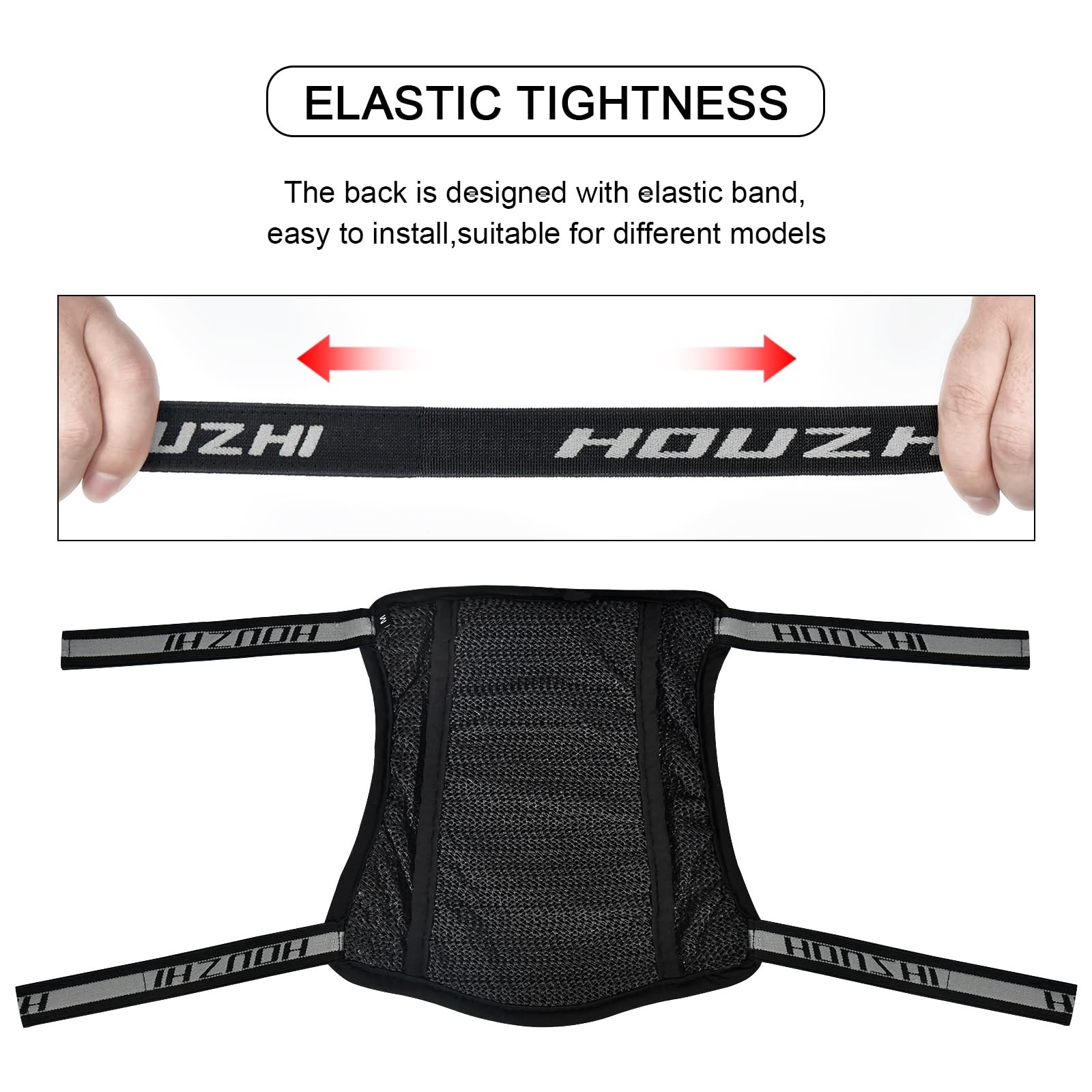 Motorcycle Seat Cushion Air Cooling 3D Mesh 26 x 27cm, Black
