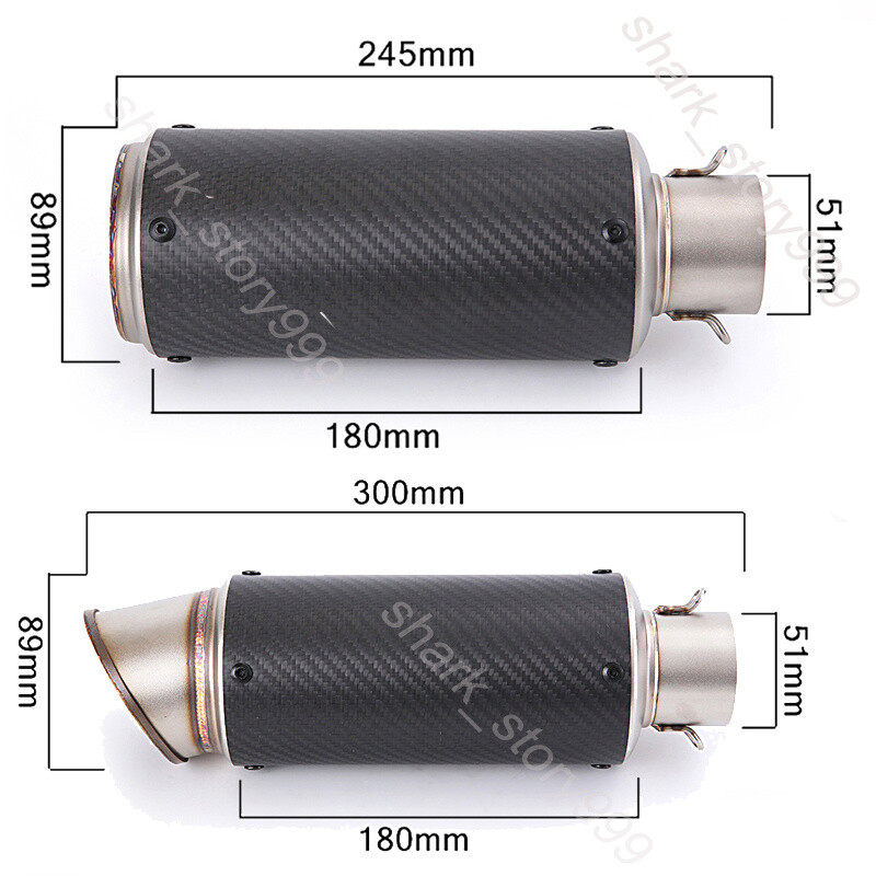 51-38mm Motorcycle Street Bike Exhaust Tips Muffler Pipe With DB Killer Silencer