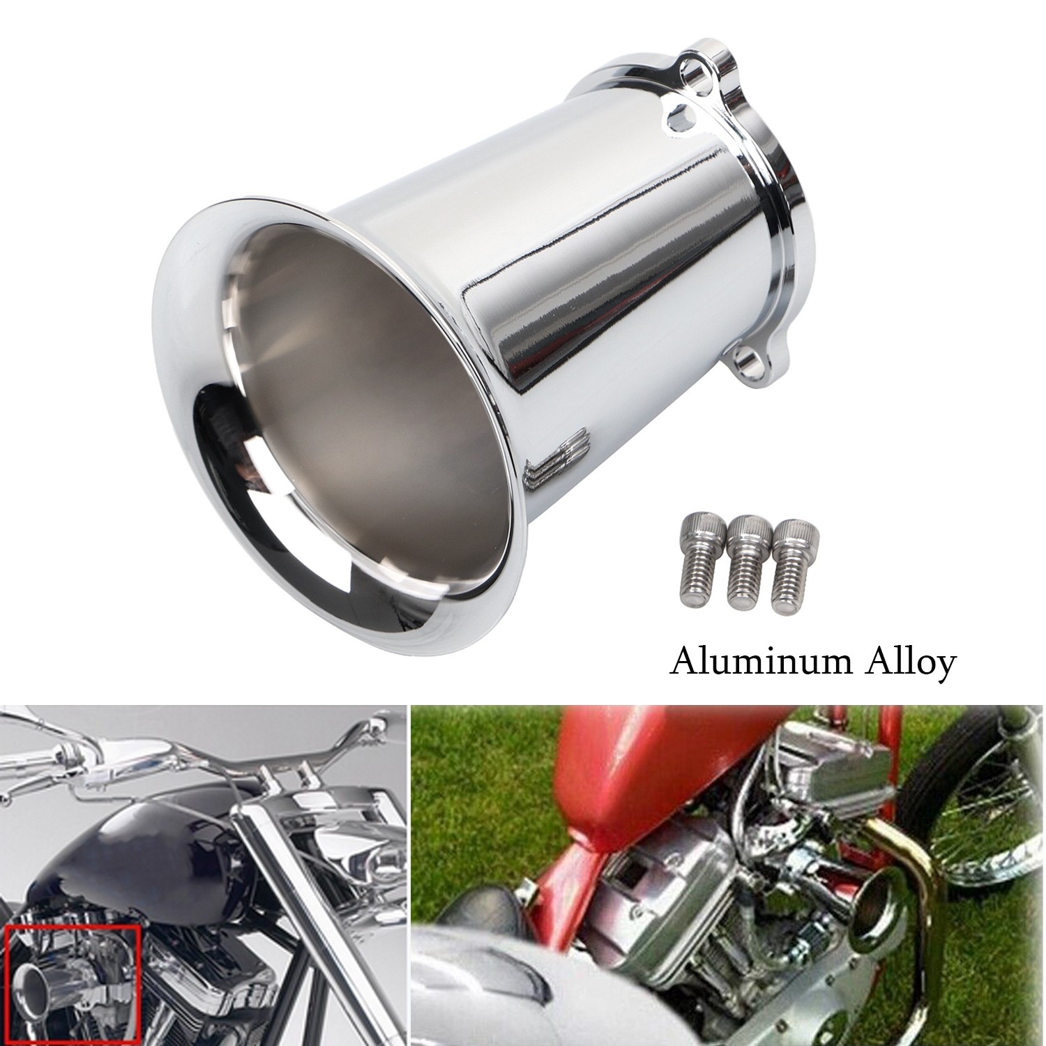 Chrome Billet Velocity Stack CV Carb Carburetor Air Intake Cleaner For Harley