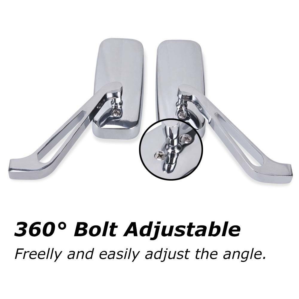 Rectangle Motorcycle Rear View Side Mirrors For Harley Street Glide Road King US