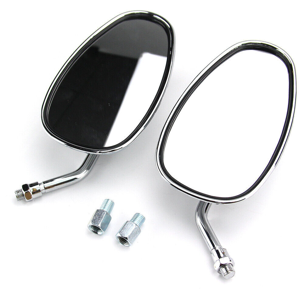 Oval Motorcycle Side Mirrors Chrome Rearview For Yamaha Vino 125CC 50CC Scooter
