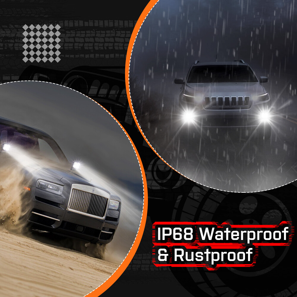 2x 80W LED Spot Light Auxiliary Headlight Driving Fog Lamp Motorcycle Wiring Kit