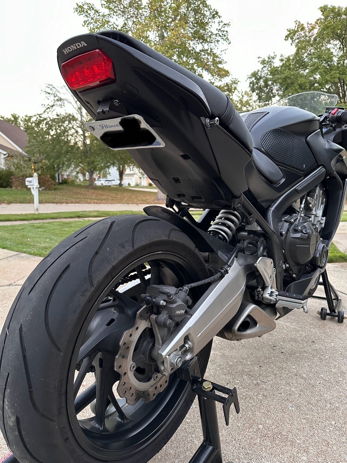 Honda CBR650F FENDER ELIMINATOR TAIL TIDY 2014-2018 BLACK FRONT FACING