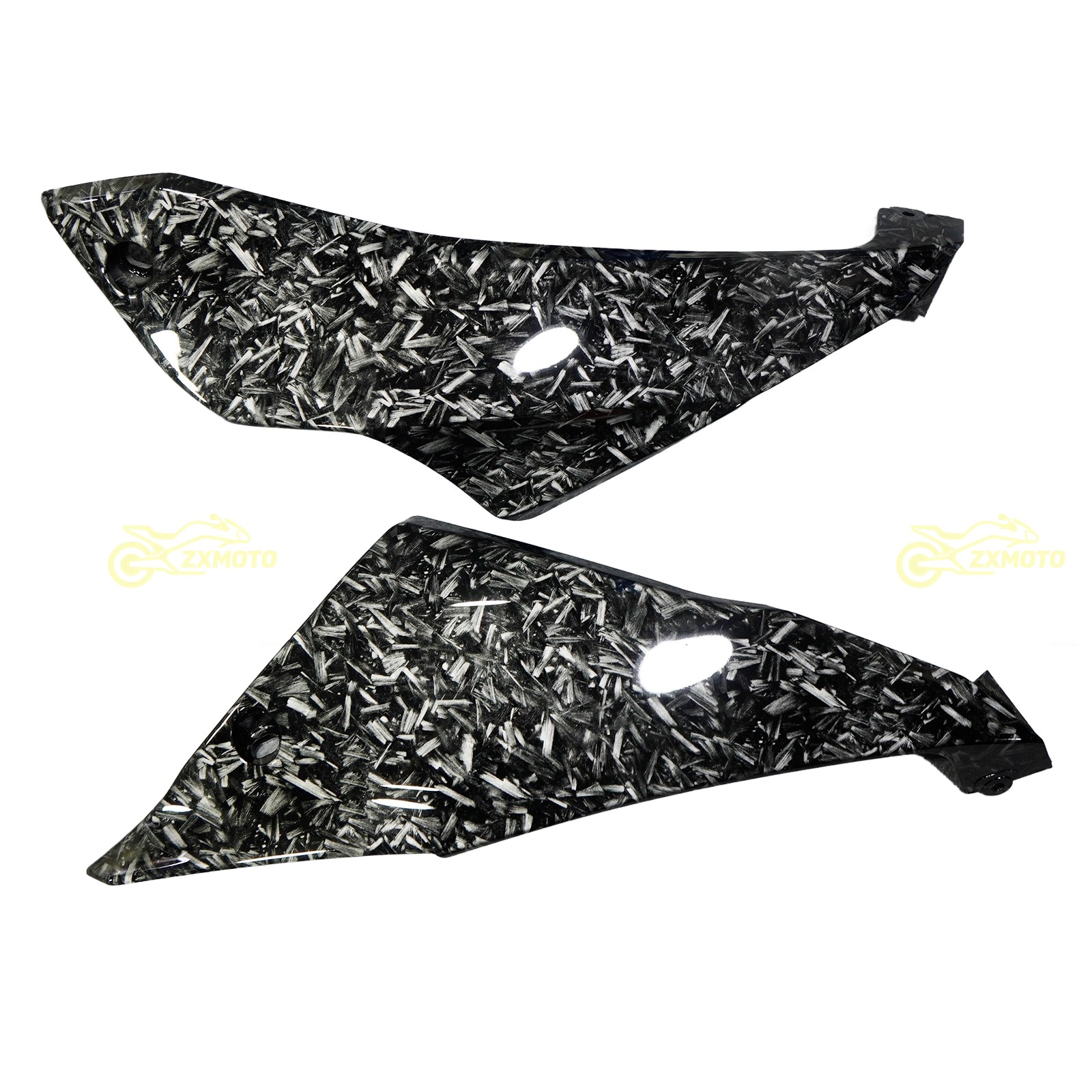 Black Forged Carbon Fiber Fairing Kit +Tank for Kawasaki Ninja 650 2020-2026 ABS