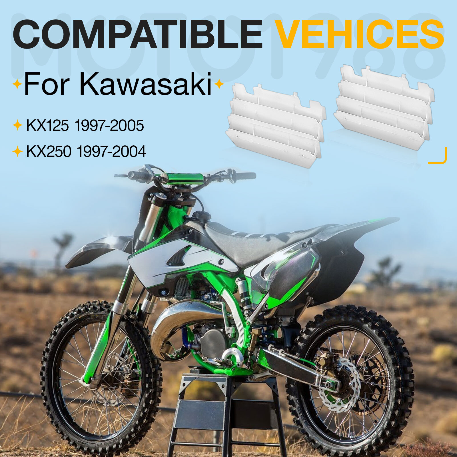 KX125 KX250 FOR KAWASAKI 1997-2005 RIGHT & LEFT RADIATOR GRILLE SCREEN GUARDS