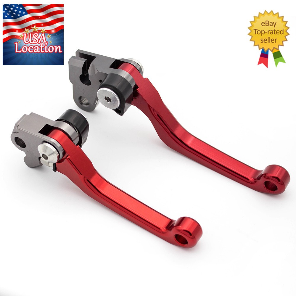 For Honda CRF250F 2019-2023 Red Clutch Brake Levers & Grips Handle Dirtbike Set