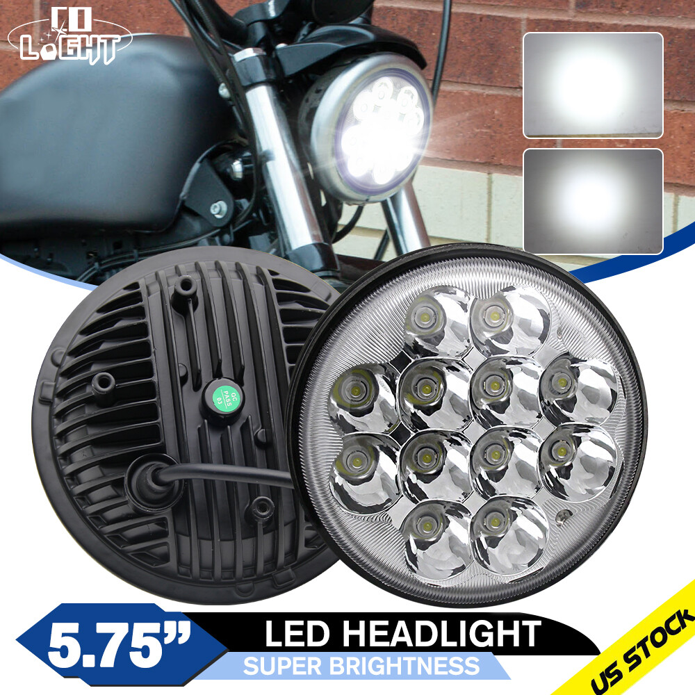 5-3/4″ 5.75” LED Headlight Hi/Lo Beam H4 for Harley Sportster XL 883 1200 Dyna