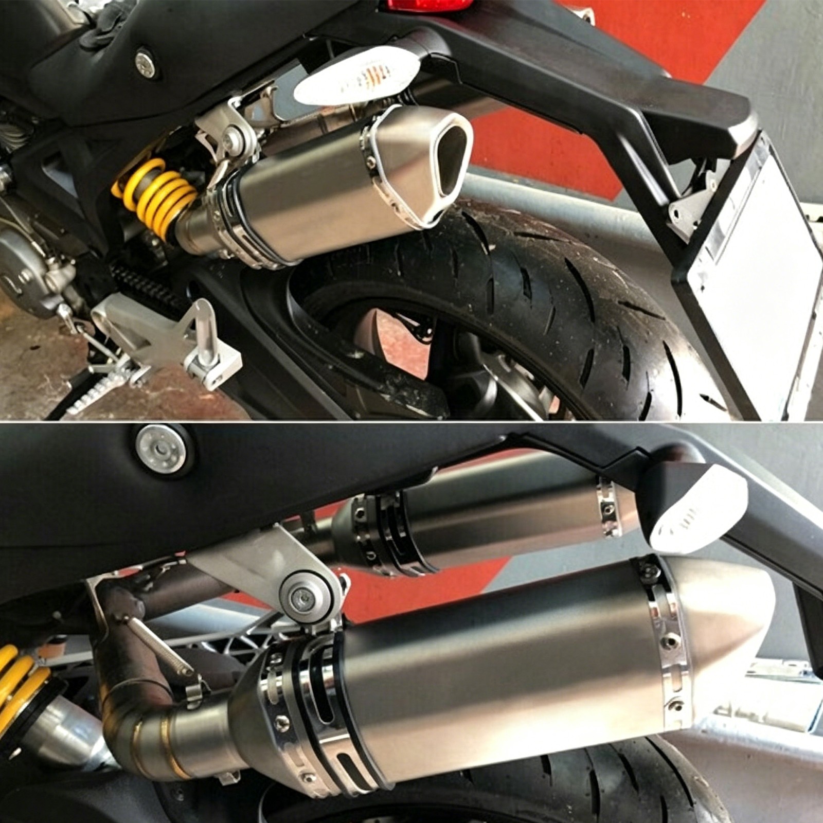 Slip-on 51mm 2″ Universal Motorcycle Exhaust Muffler Pipe Tail Tips Silver