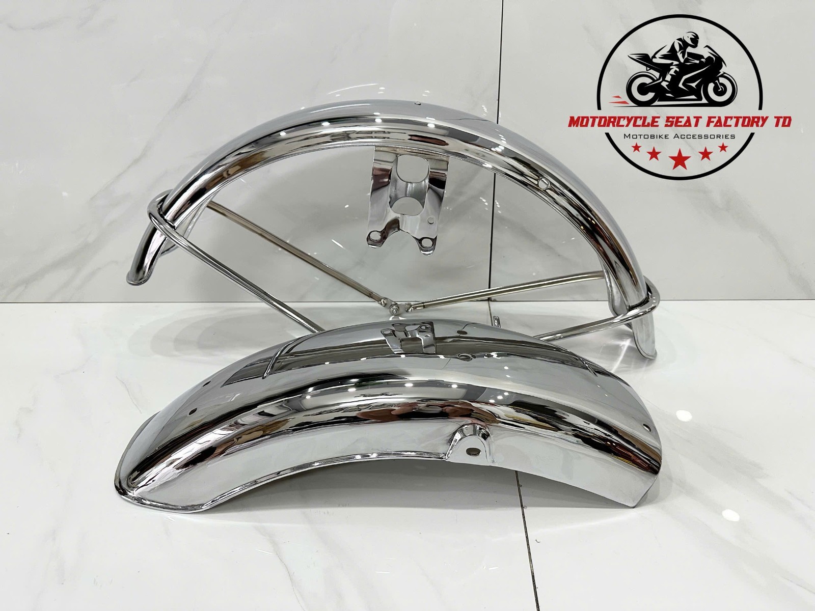 Front &Rear Fender Set for Suzuki GT750 Chrome 53100-31702 Rep 63113-31000.72-77