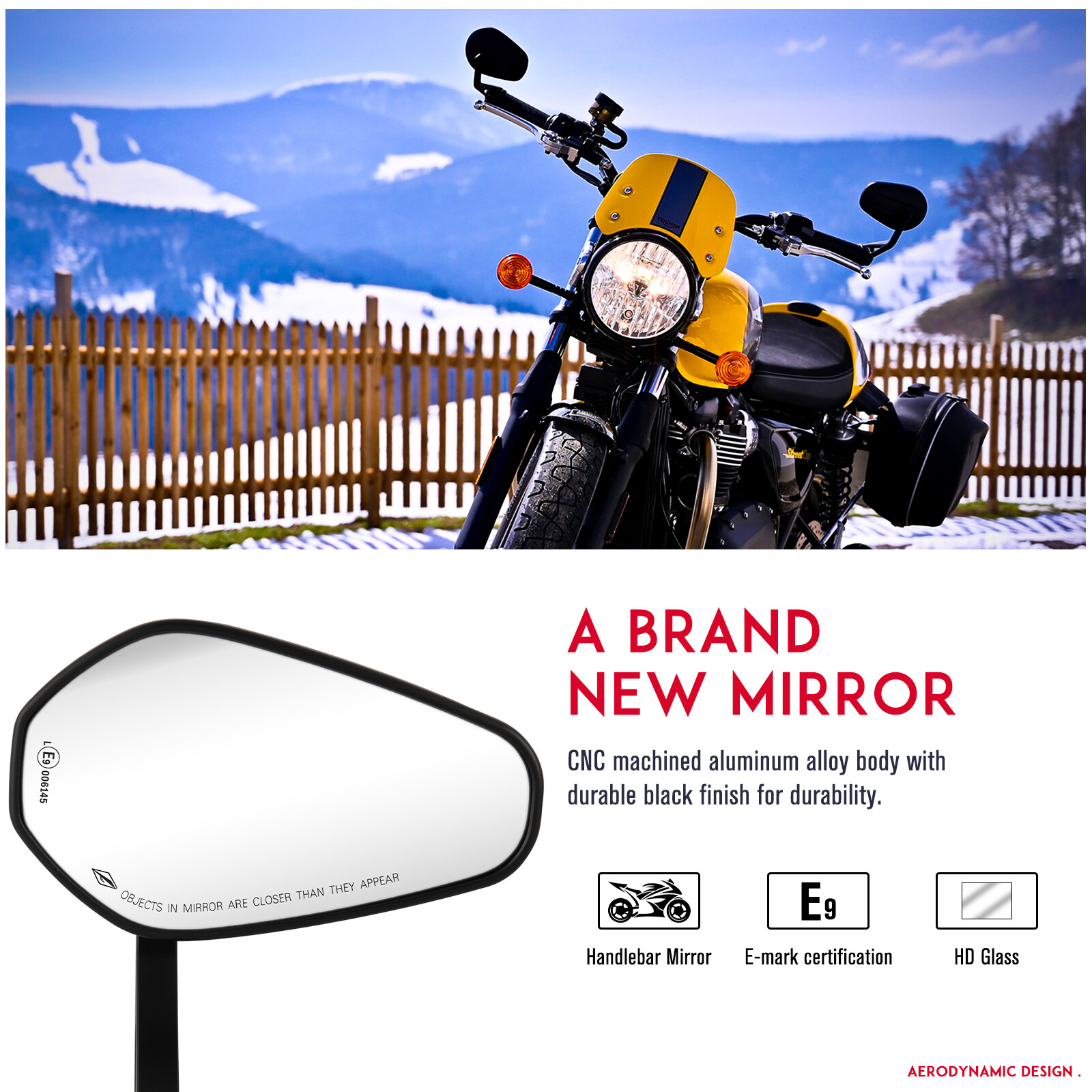 For Suzuki GSXS750 GSXS1000 SV650 Motorcycle 7/8″ Handle Bar End Mirrors Black