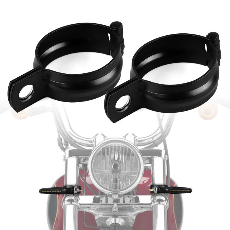 Front Fork Tubes Motorcycle Turn Signal Light Clamp Mount Holder For 37mm-50mm