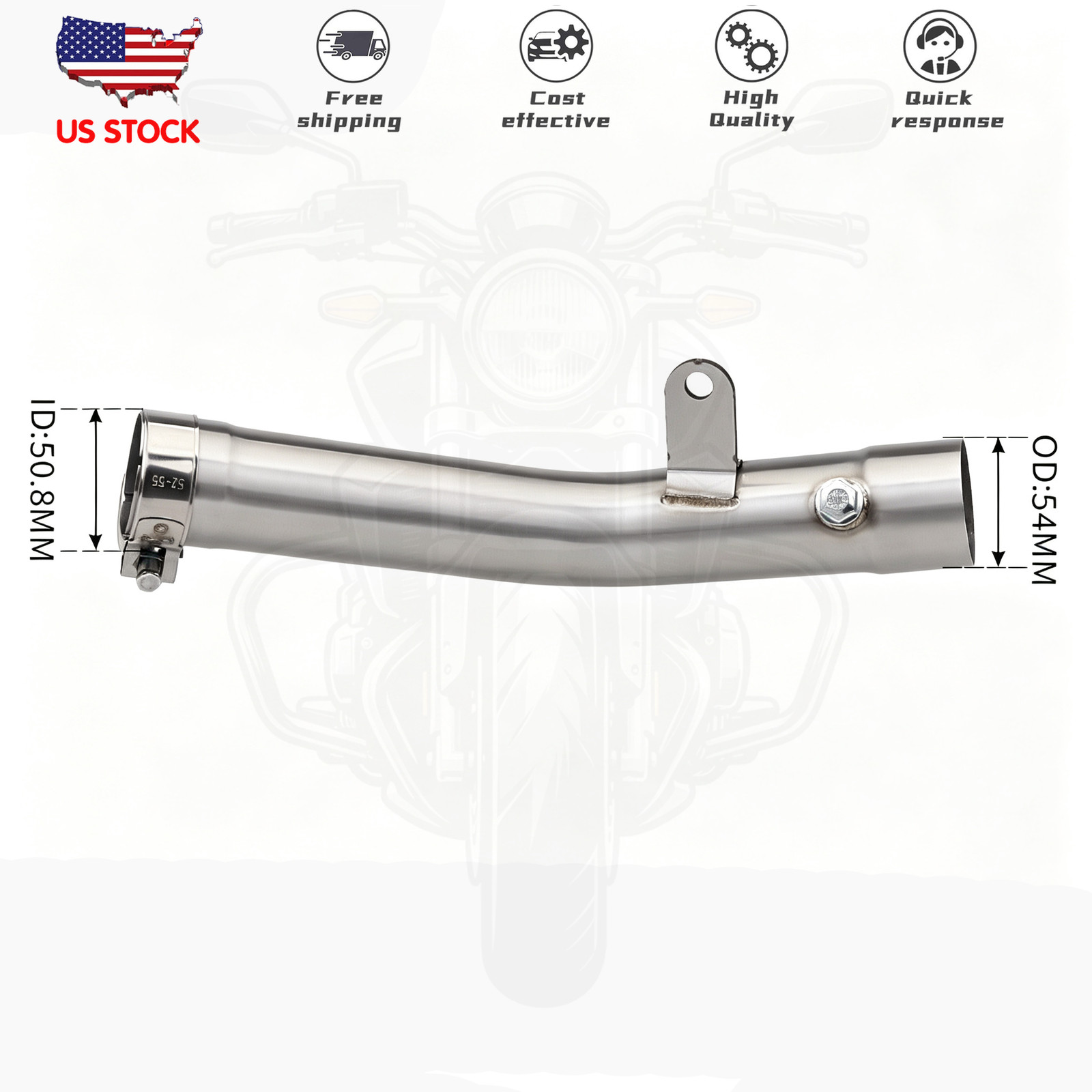 For Kawasaki Ninja ZX6R ZX636 2024-2026 ZX-6R Low Position Exhaust Mid Link Pipe