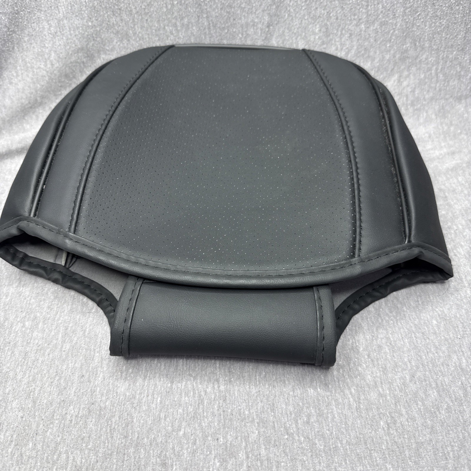 Universal Motorcycle Passenger Pillion Seat Cover Pad — Black Synthetic Leather