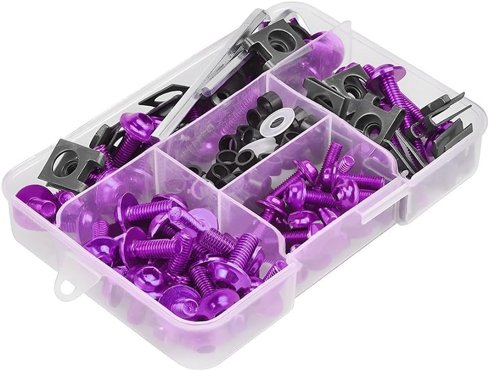 177 Pcs Anodized Aluminum Bolts for Motorcycles – Vibrant M5 & M6 Fastener Kit