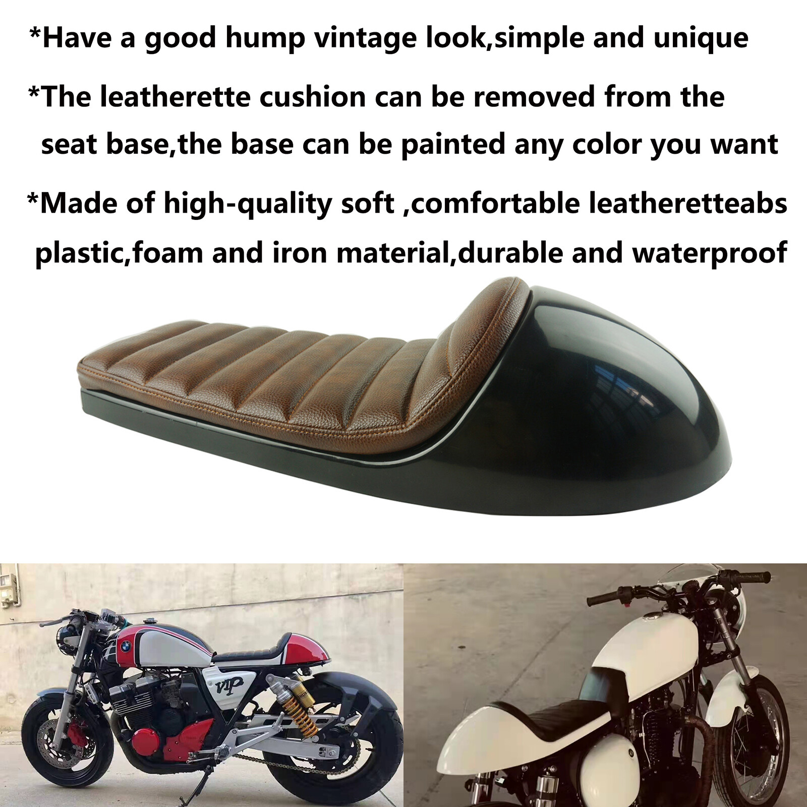 Brown Cafe Racer Seat Retro Vintage Motorcycle Seat Saddle Scrambler Cushion