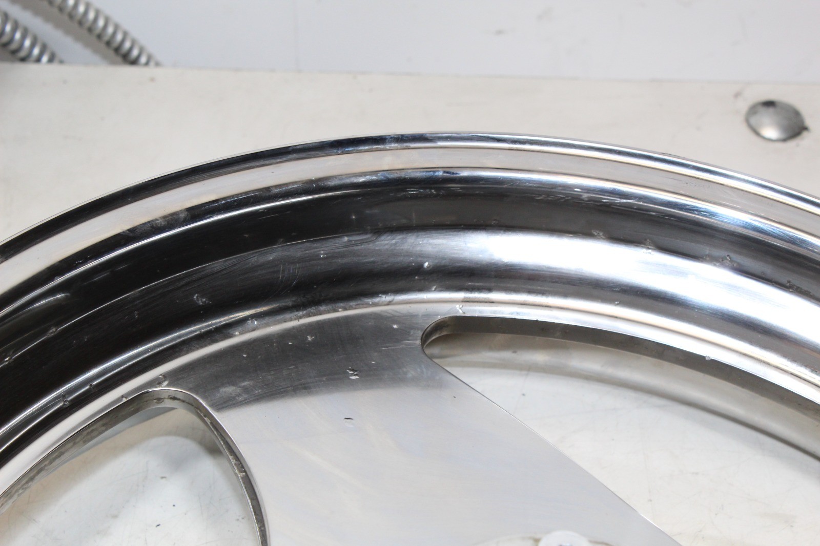 Buell X1 S1 M2 PM Chrome Plated Wheel Set 17×3.5 17×5.5″ Straight Pitting
