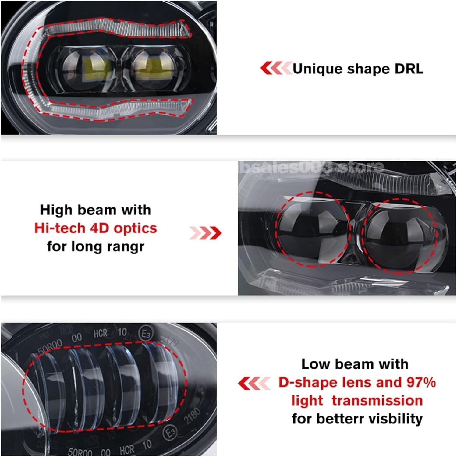 LED Headlight Kit DRLs for 2006 2007 2008 2009 2010 2011 2012 BMW R1200GS