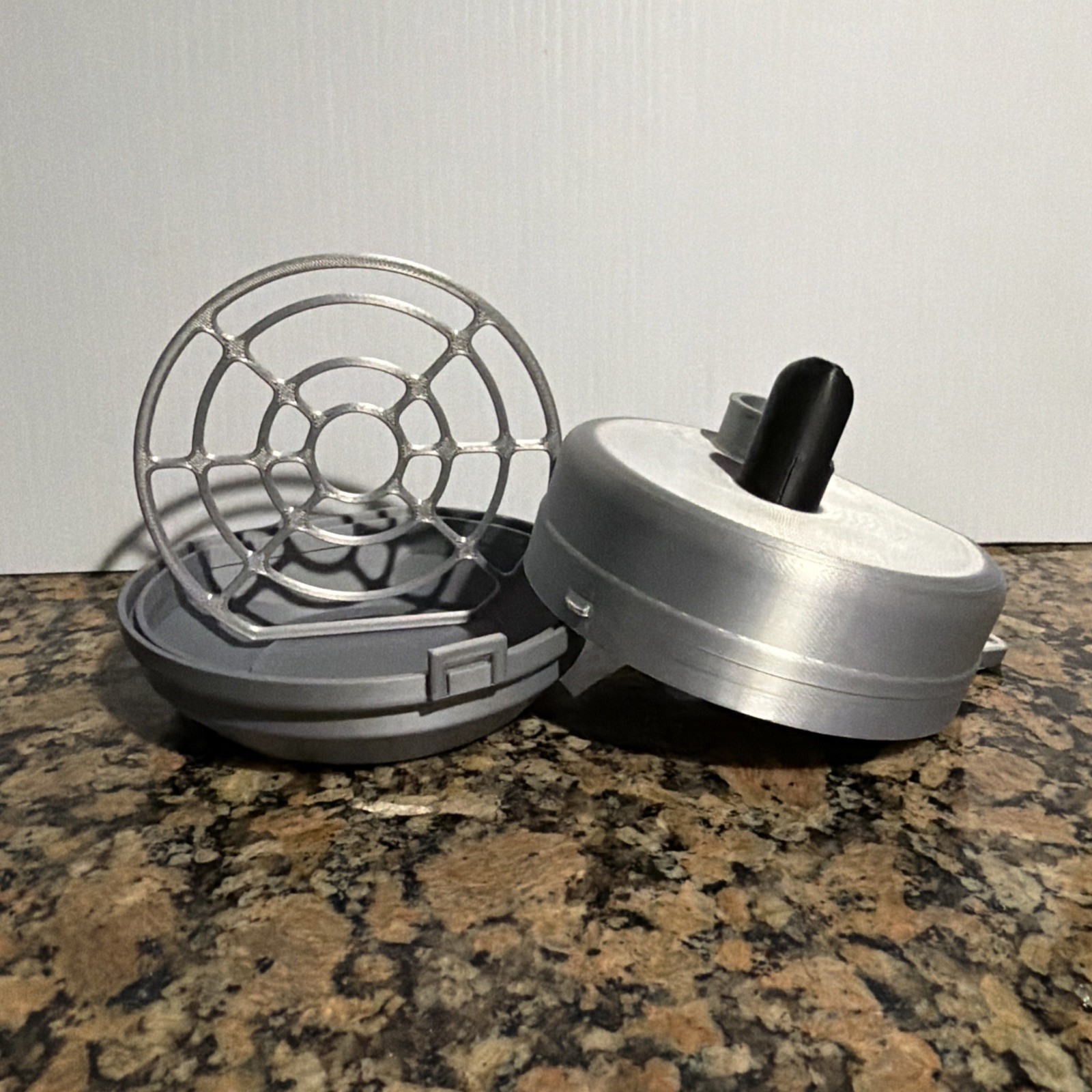 Suzuki FA50SHUTTLE Air Box 3D Printed From Silver and Black PETG Filament .