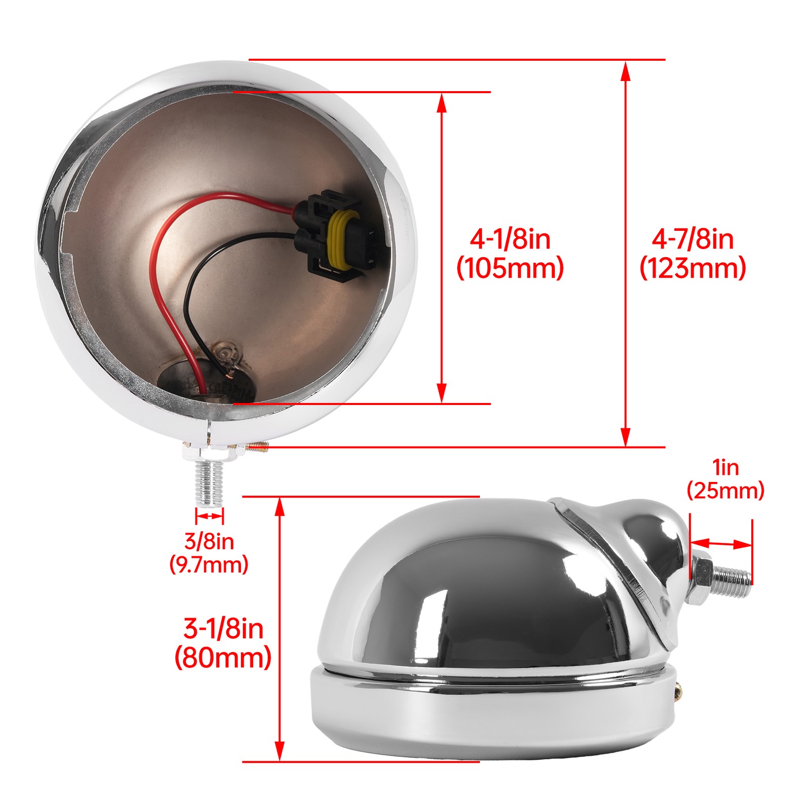 2x 4.5” Fog Passing Light Housing Chrome LED For Harley Street Glide/Road King